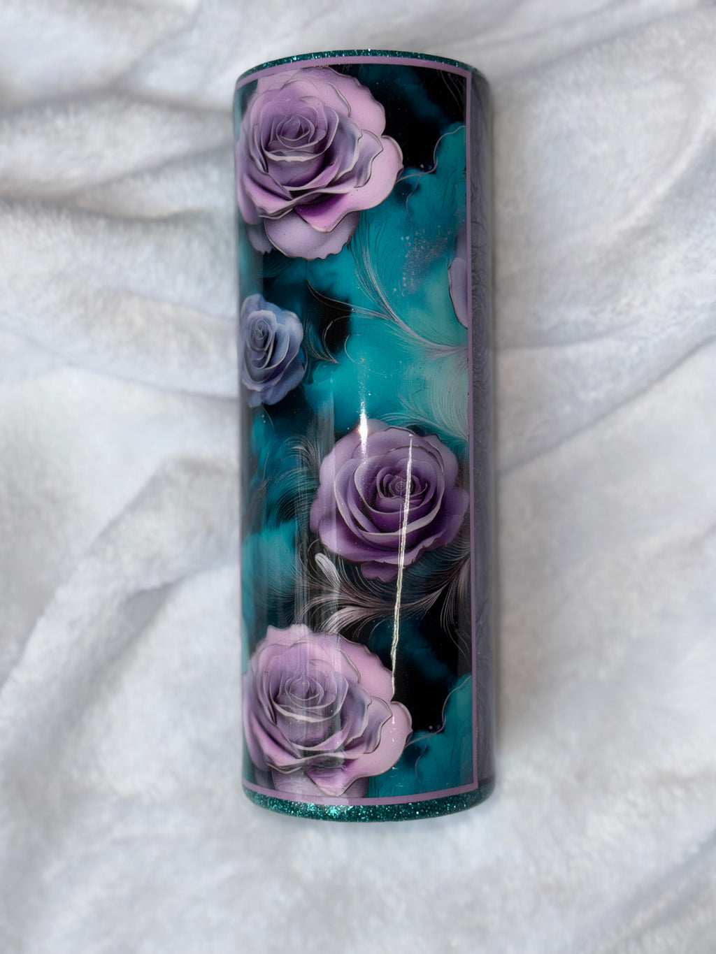 Purple/Teal Rose 20oz Tumbler