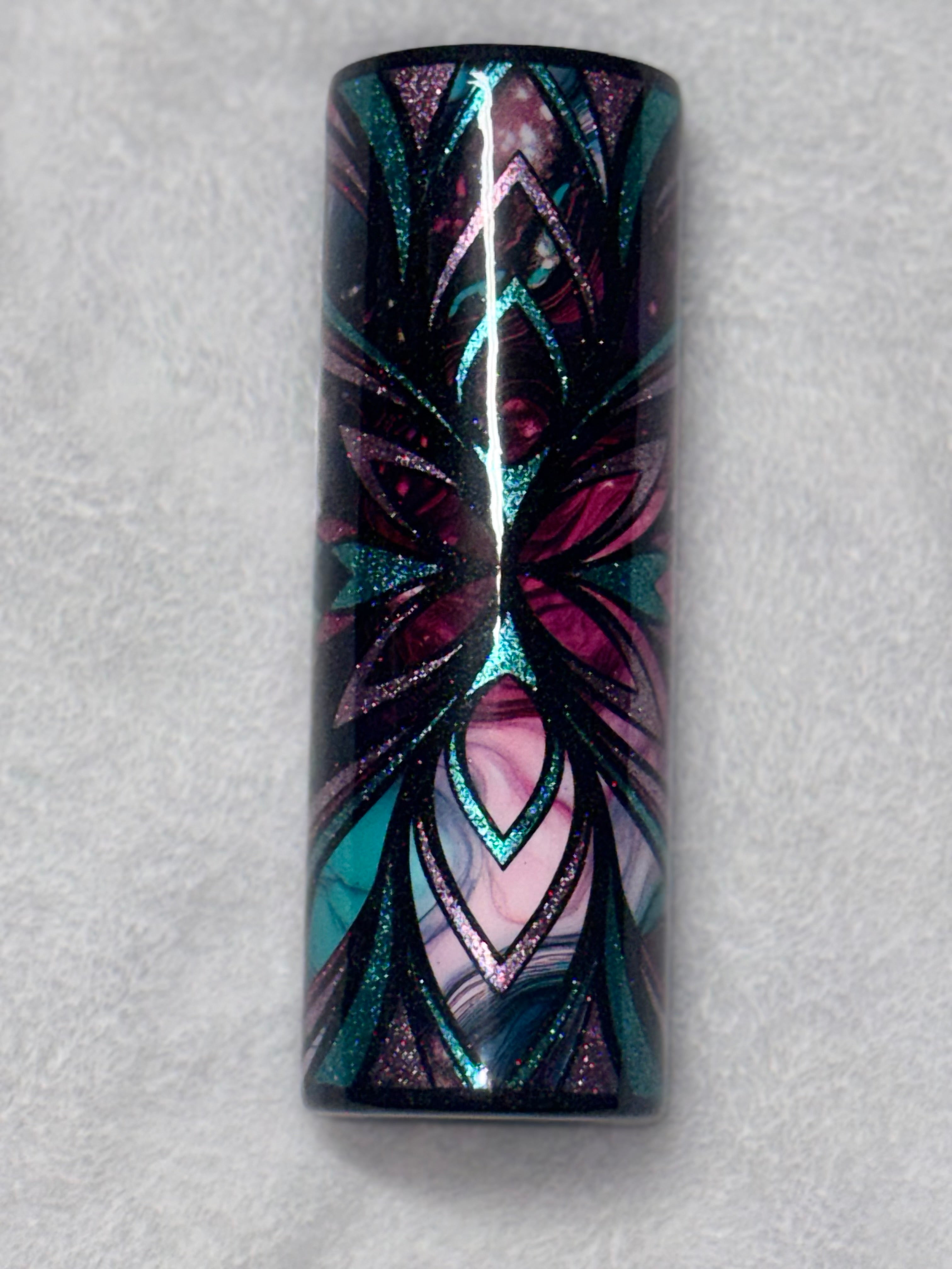Pink/Teal Abstract Petals 30oz Tumbler