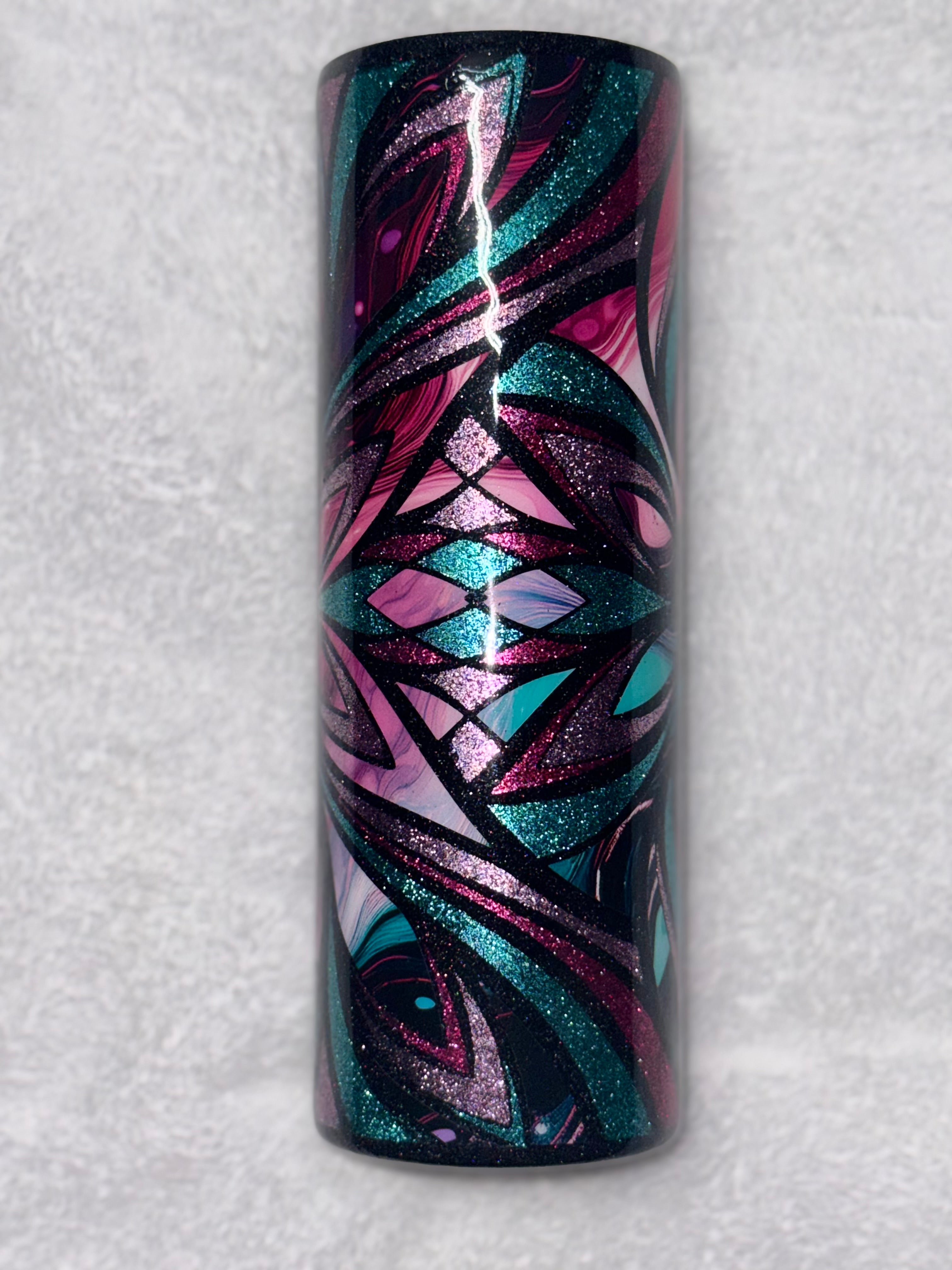 Pink/Teal Abstract Petals 30oz Tumbler