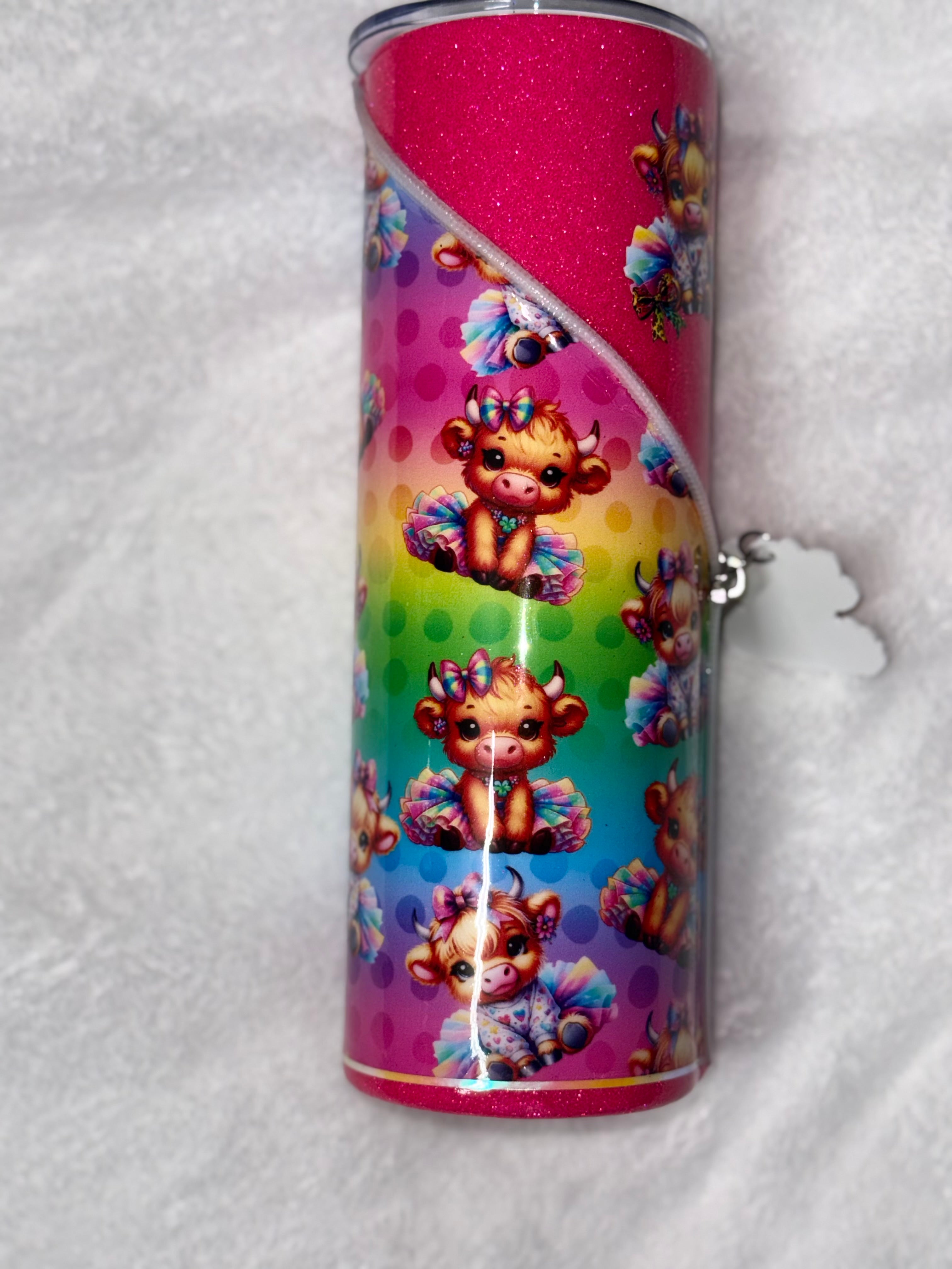 Neon Highland Tutu Cow 30oz Tumbler