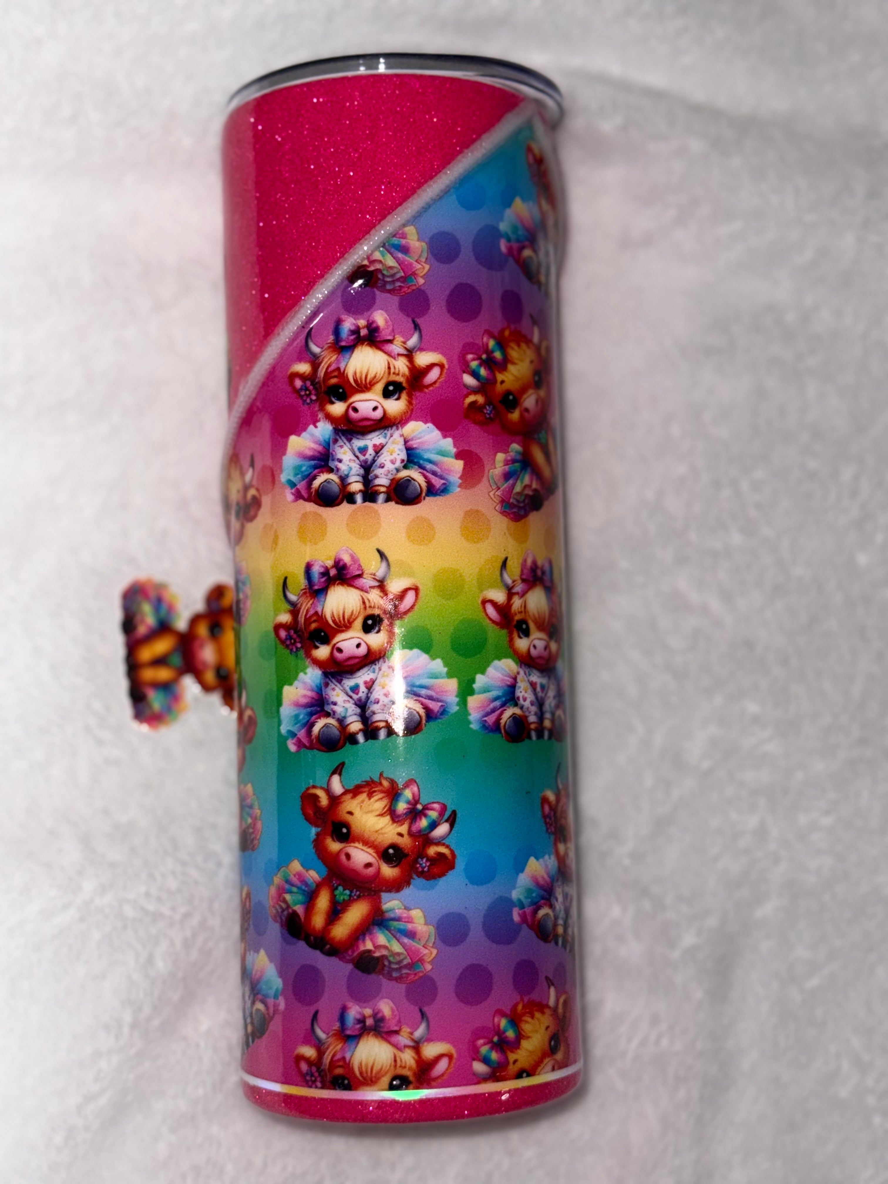 Neon Highland Tutu Cow 30oz Tumbler