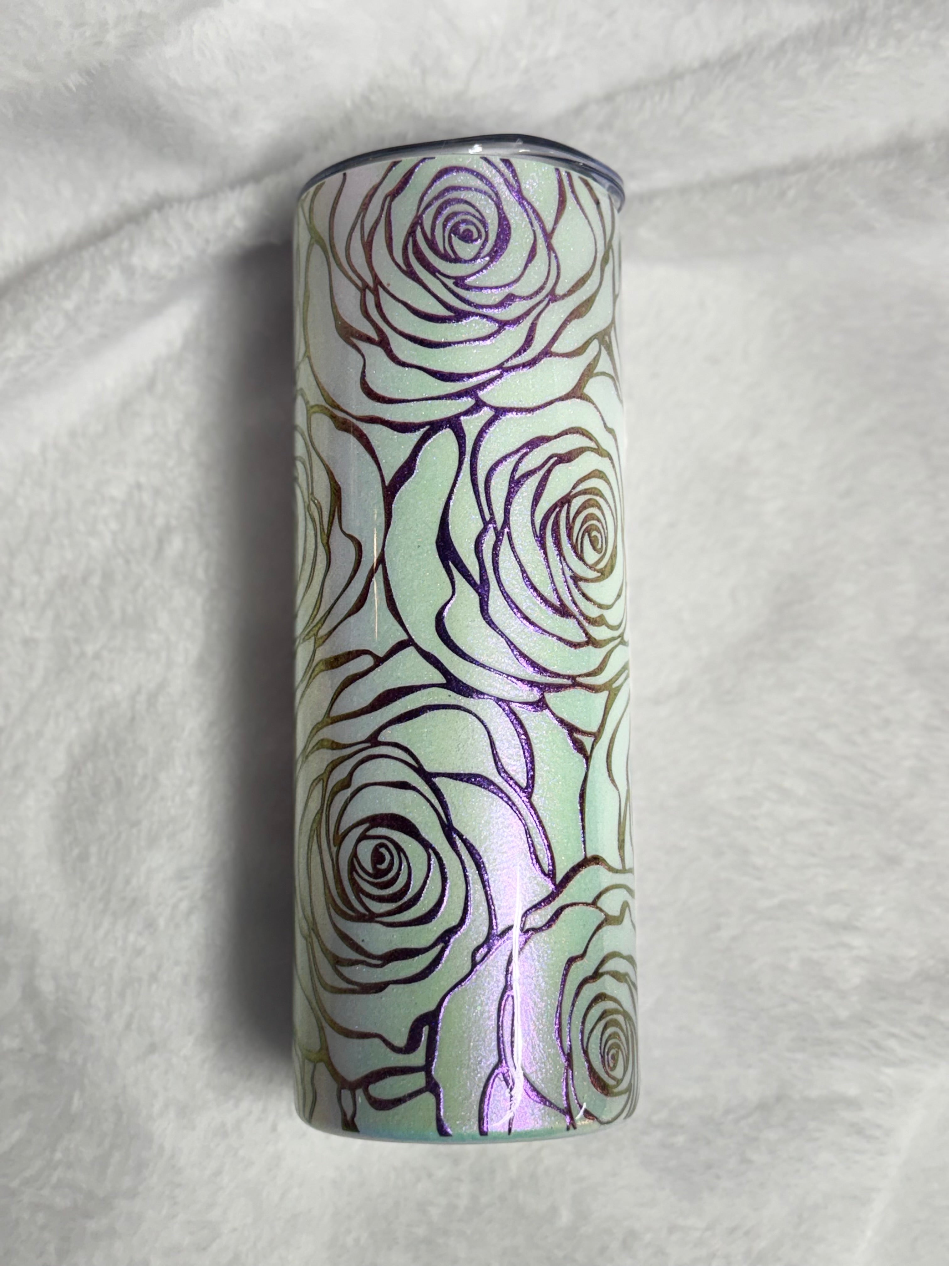 Pink Colorshift Roses 20oz Tumbler