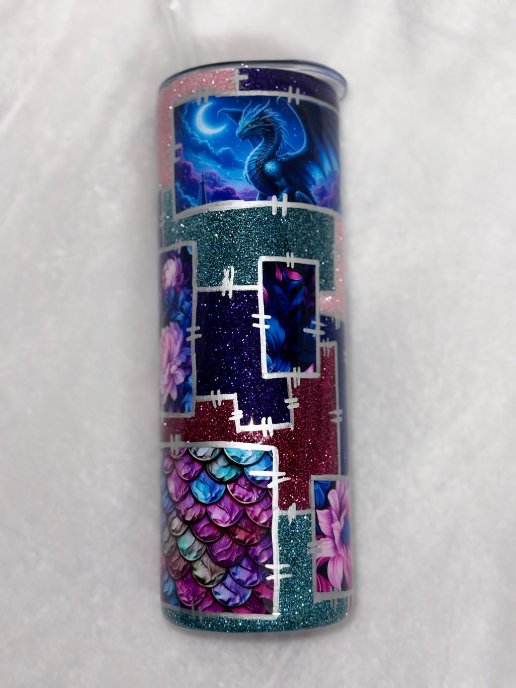 Dragon Glow Patchwork 20oz Tumbler