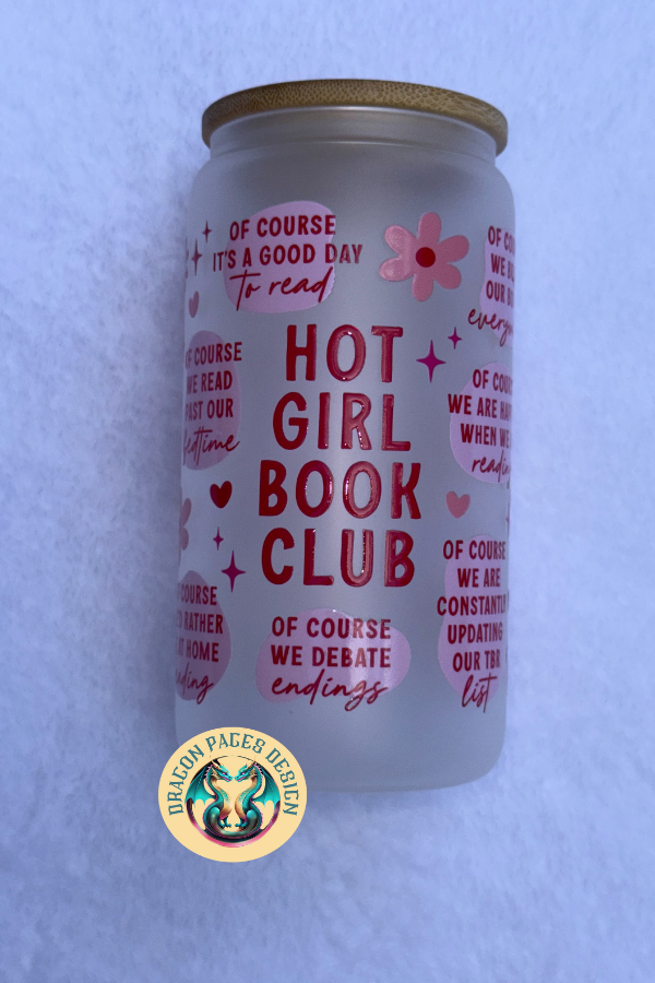 Hot Girl Book Club 16oz Frosted Glass Tumbler