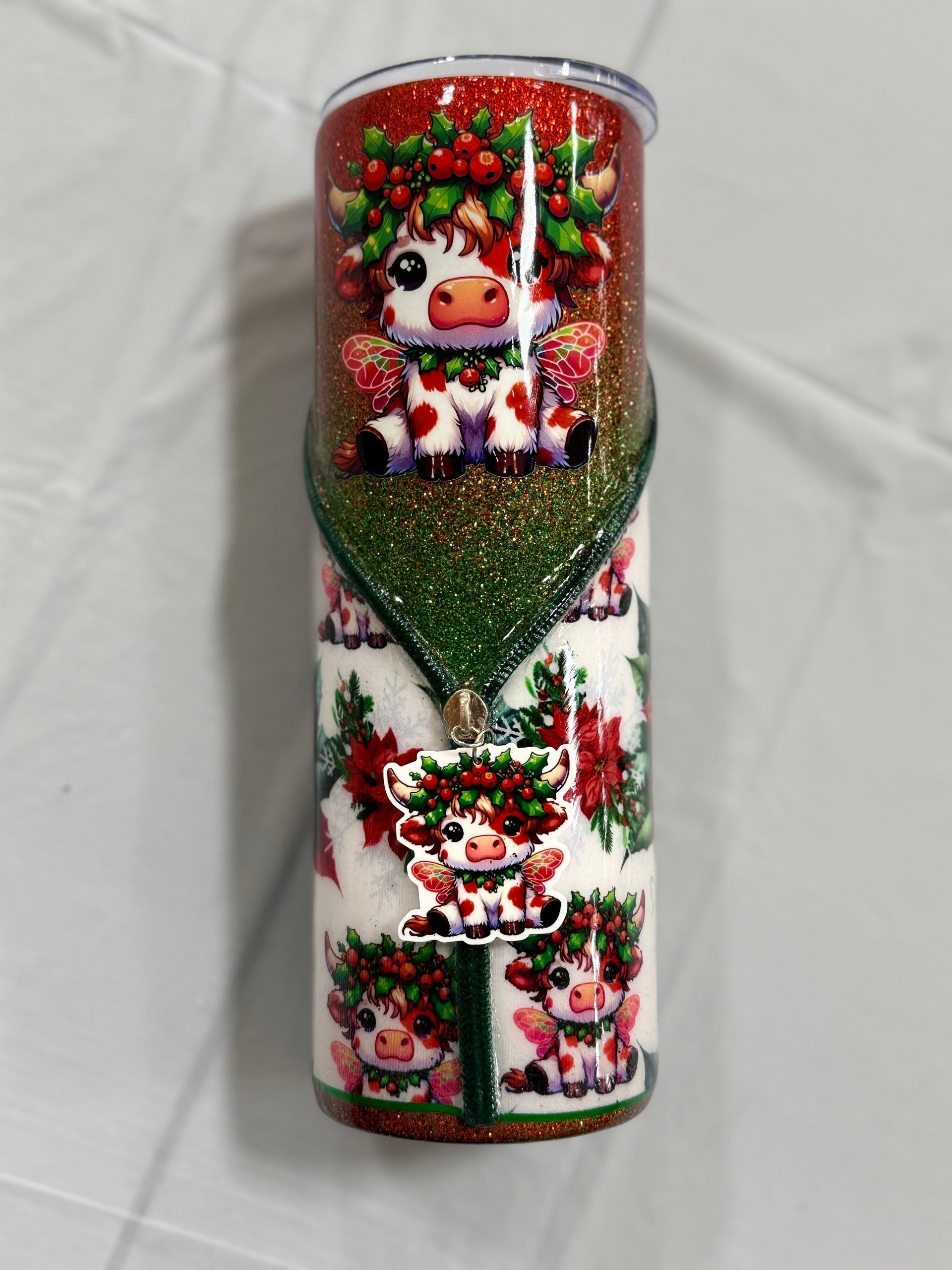Highland Cow Christmas 30oz Zipper Tumbler