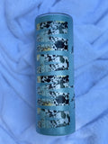 Blue Floral Cowprint Mama Glitter 20oz