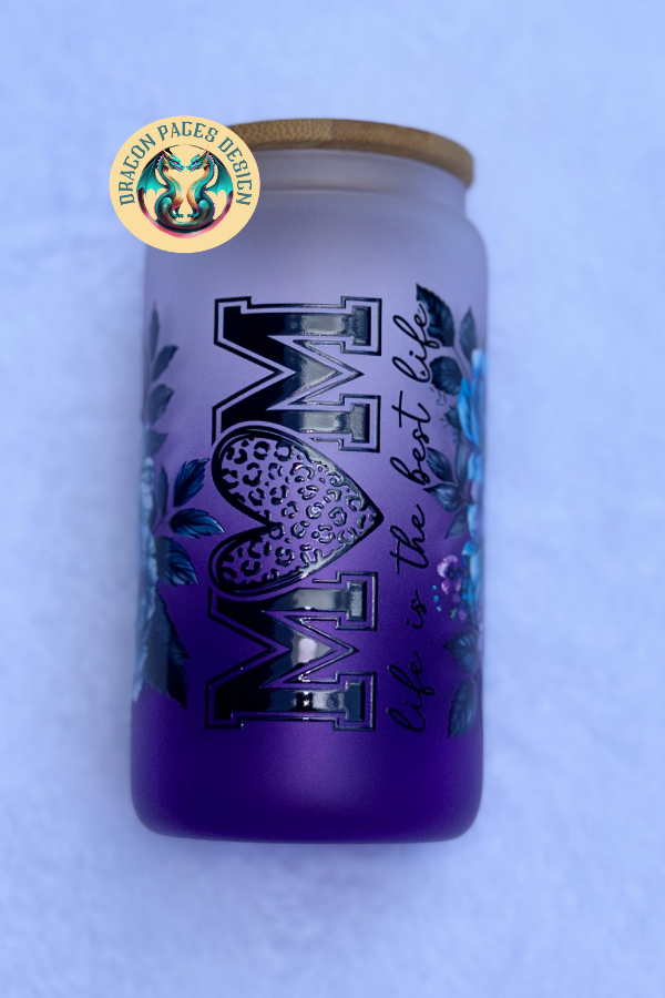 Mom Life is the Best Life 16oz Glass Tumbler