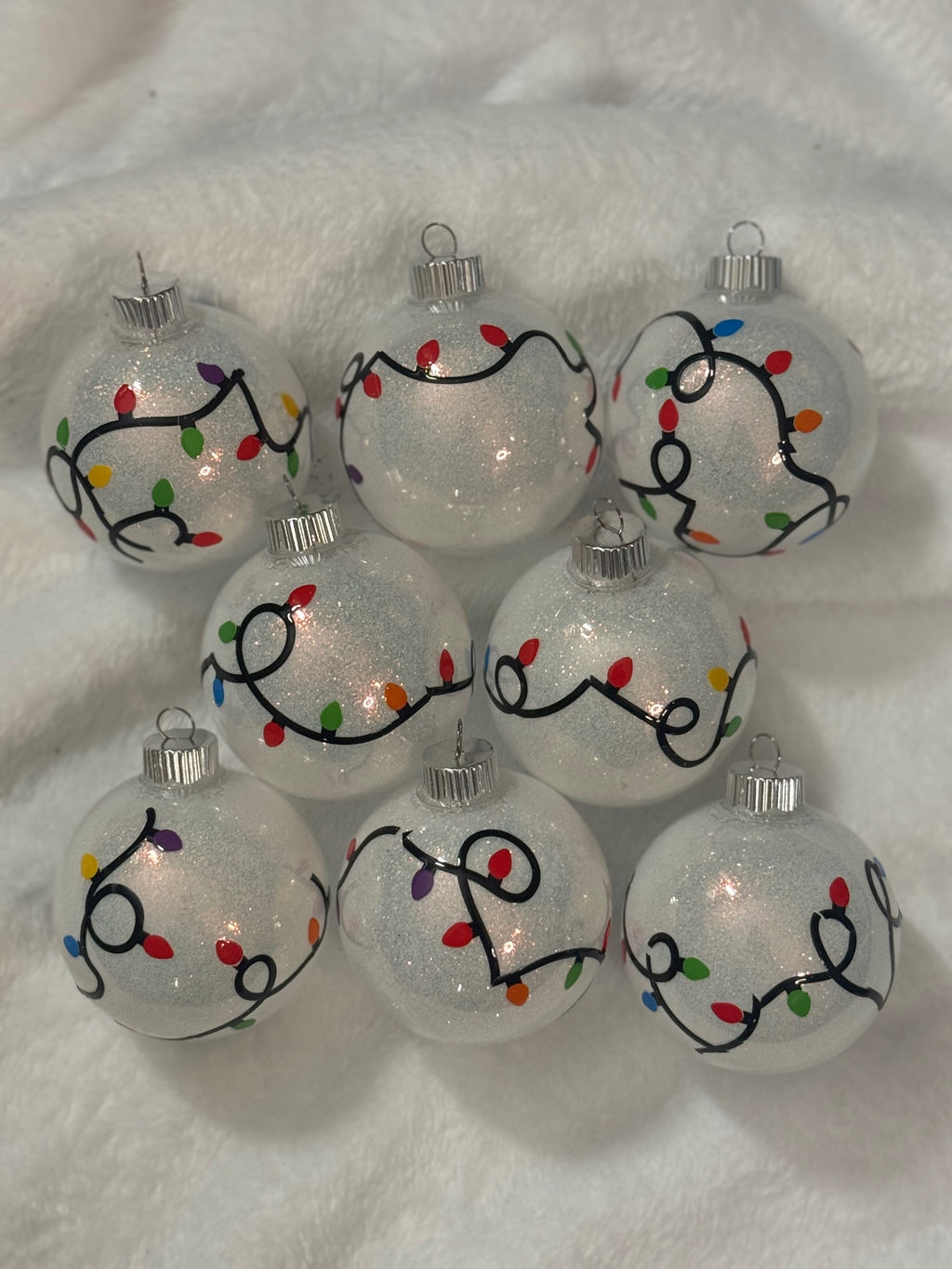Christmas Lights Glow Ornaments 8 pack