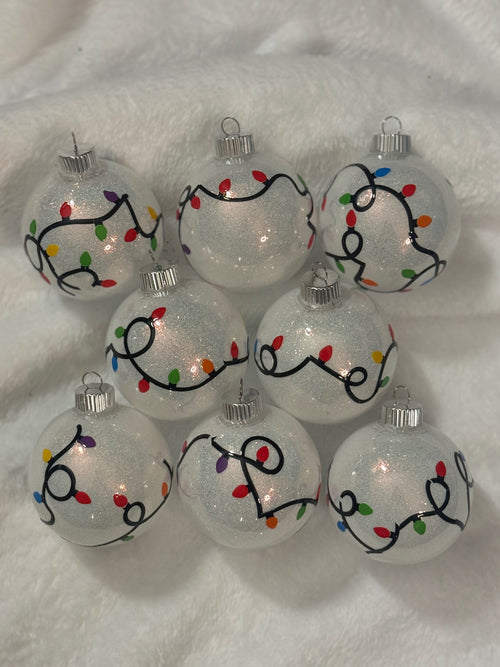 Christmas Lights Glow Ornaments 8 pack
