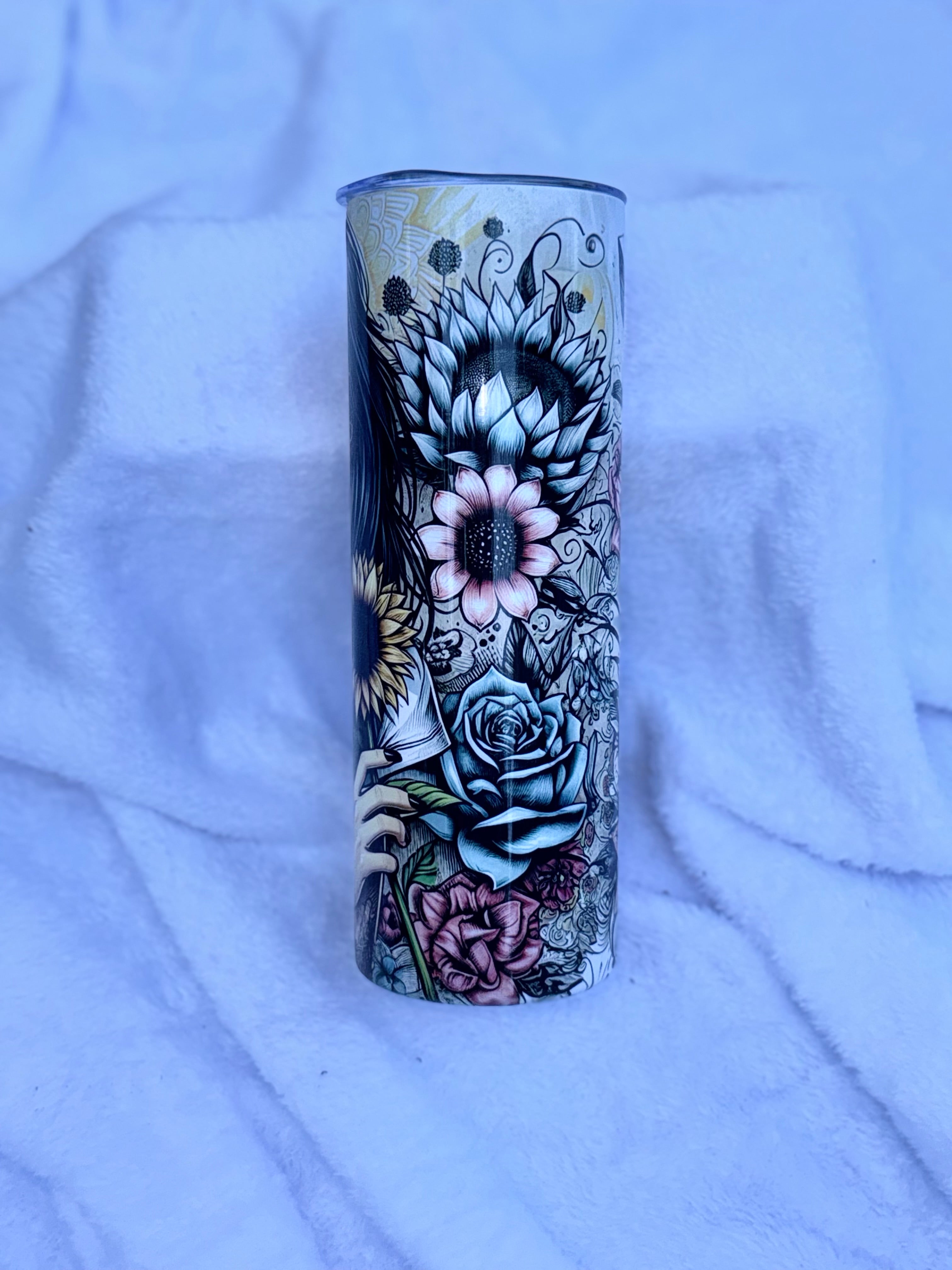 Floral Tattoo Girl 20oz Tumbler
