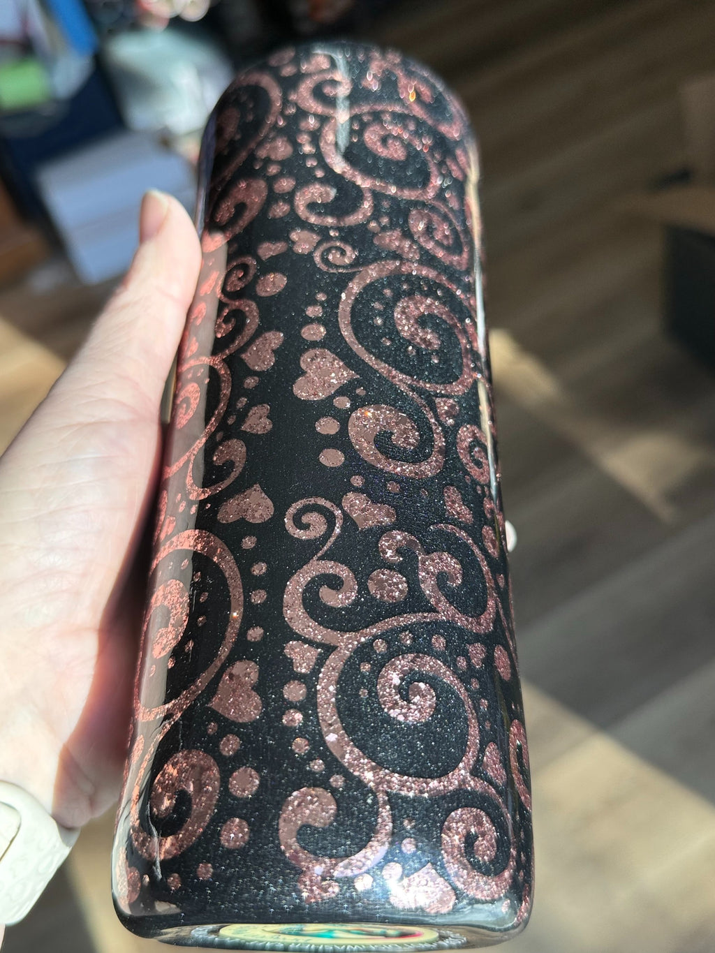 Rose Gold Heart Peekaboo 20oz Tumbler