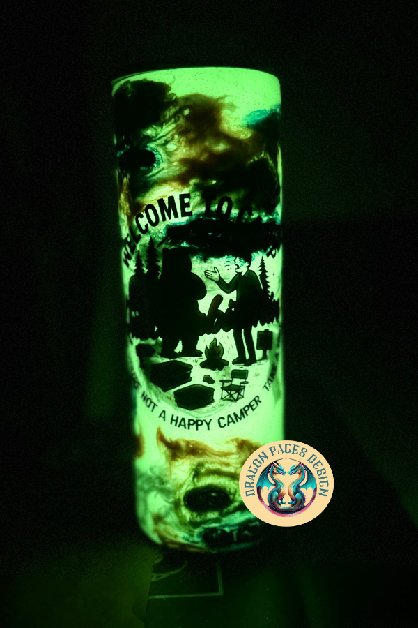 Camping 20oz Glow in the Dark Tumbler