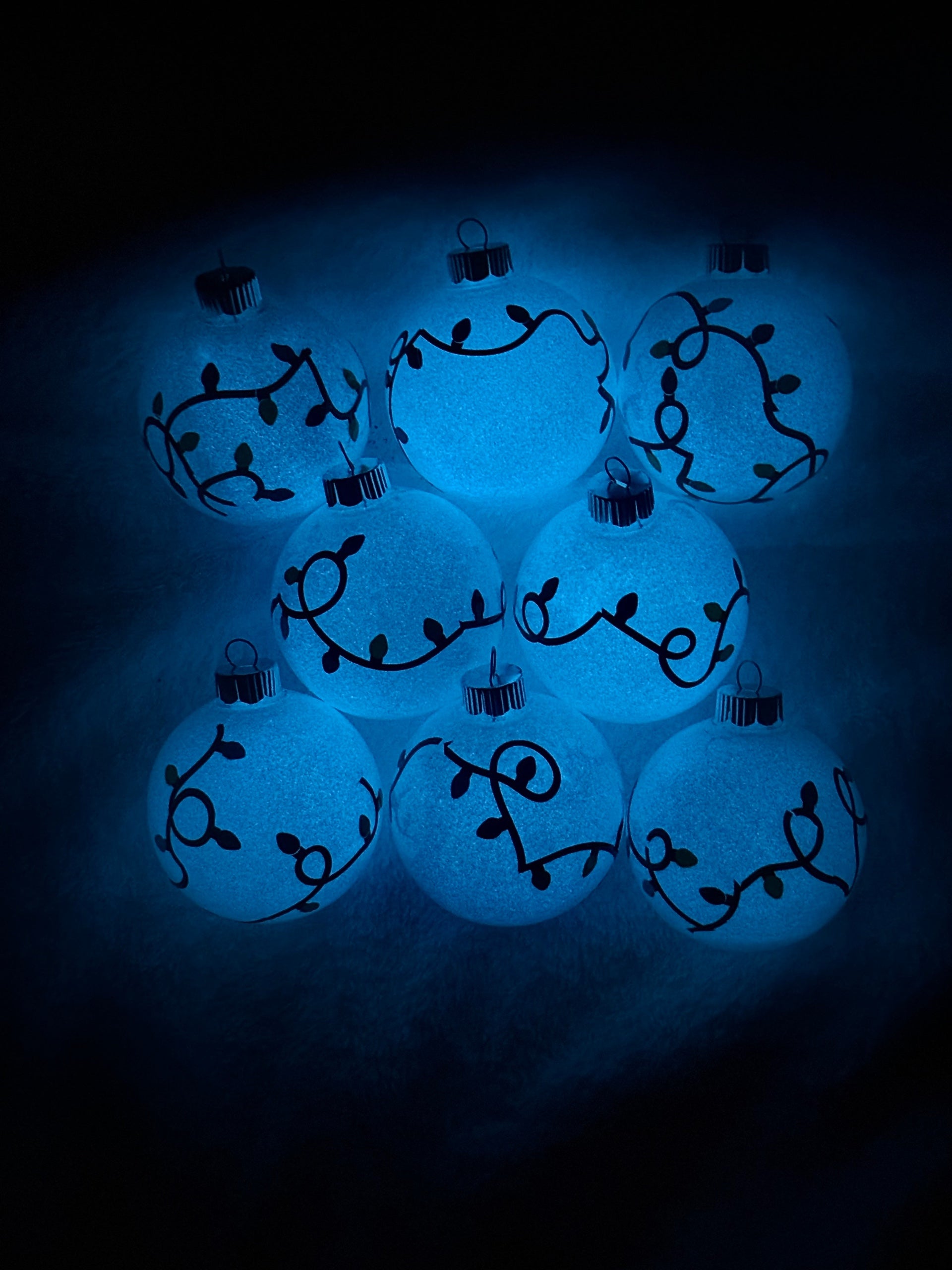 Christmas Lights Glow Ornaments 8 pack