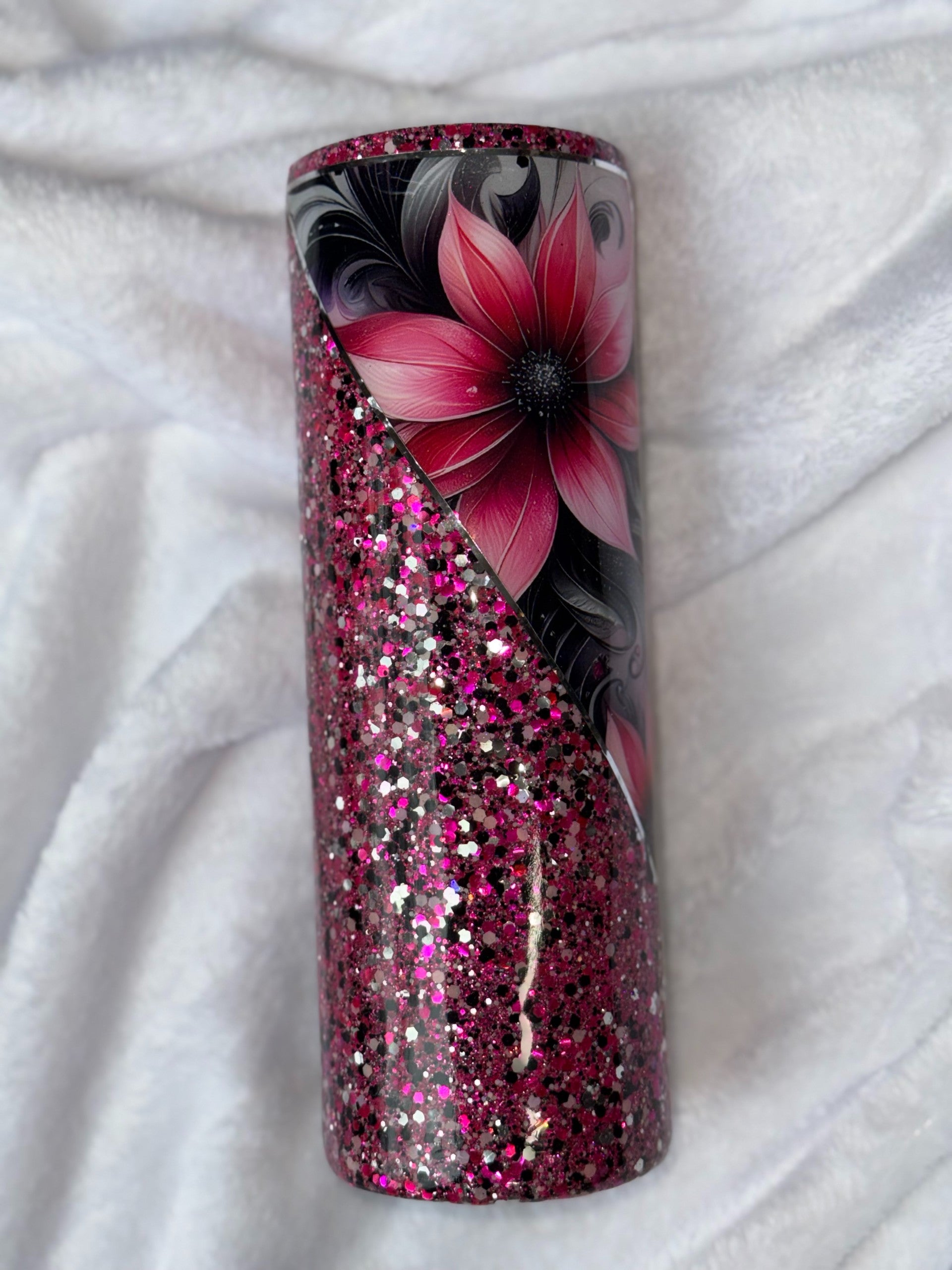 Pink/Black Lillies 30oz Tumbler