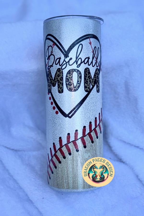 Baseball Mom 20oz Glitter Tumbler