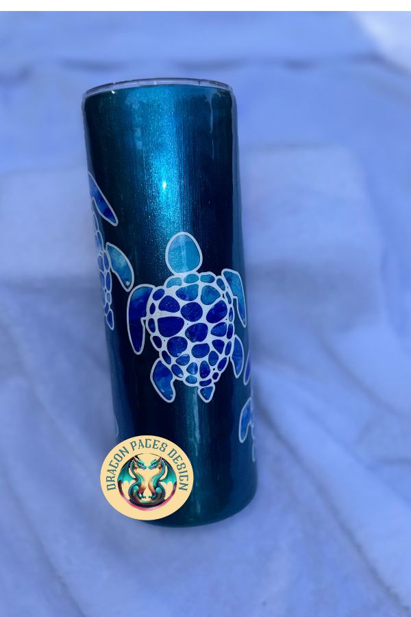 Sea Turtles Ink Swirl 20oz Tumbler