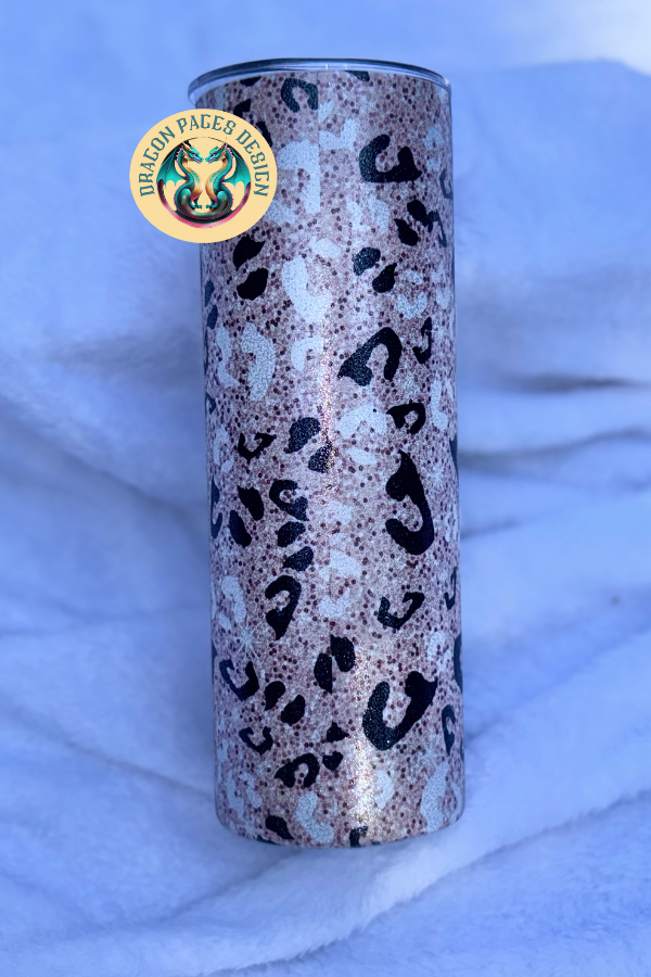 Pink Leopard Mama 20oz Glitter Tumbler