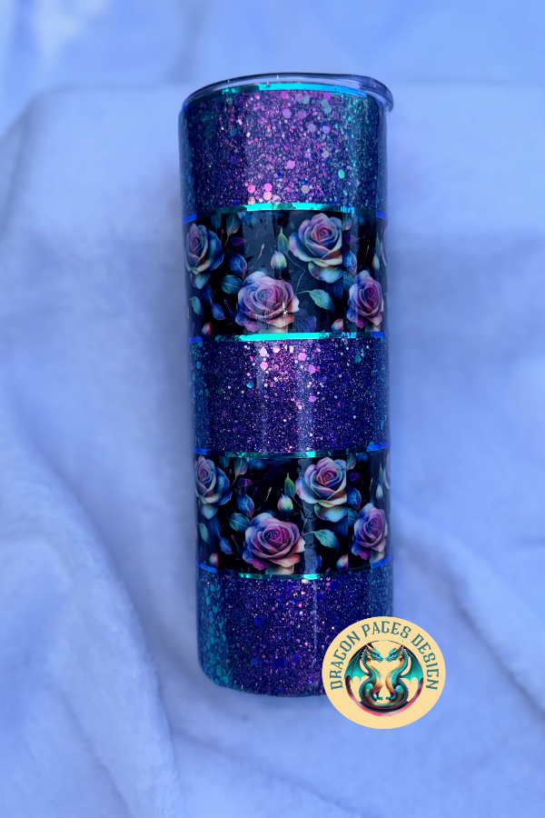 Purple Crystal Roses 20oz Tumbler