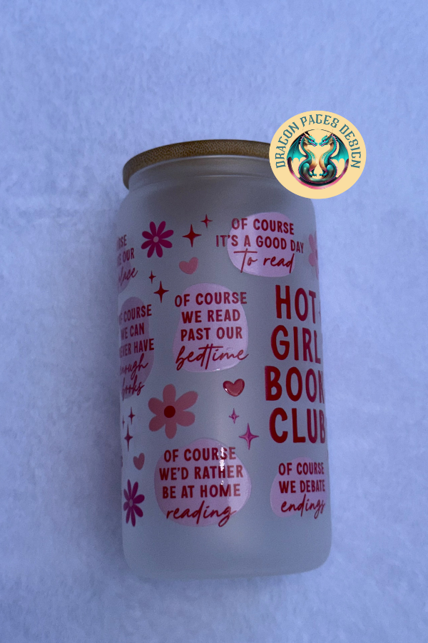 Hot Girl Book Club 16oz Frosted Glass Tumbler