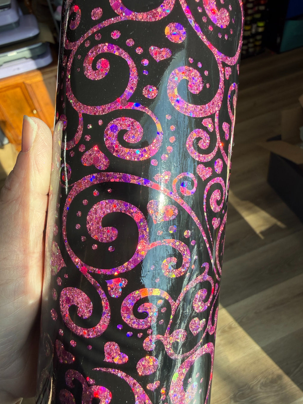 Pink and Gold Glitter Peekaboo 20oz Tumbler