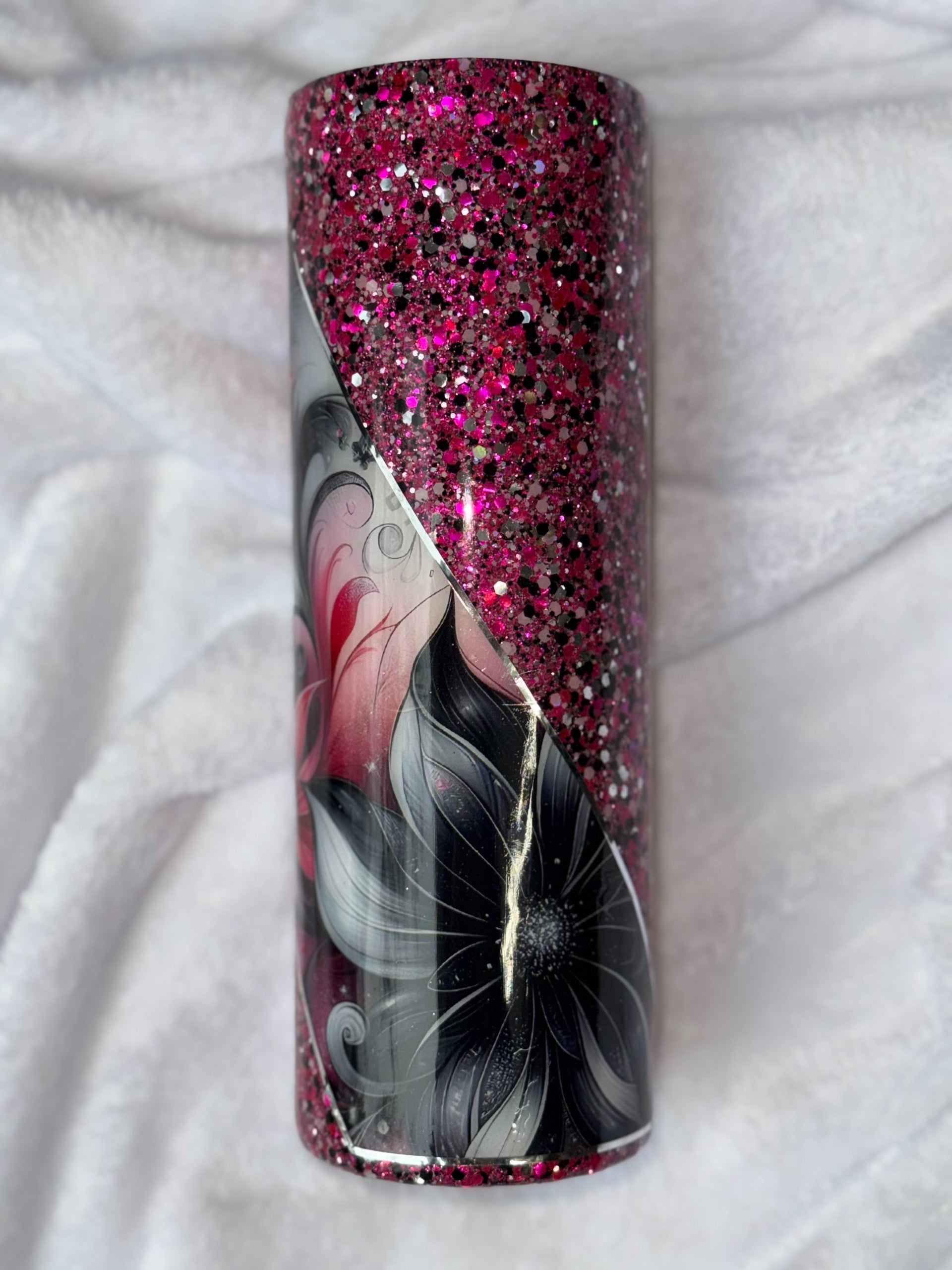 Pink/Black Lillies 30oz Tumbler