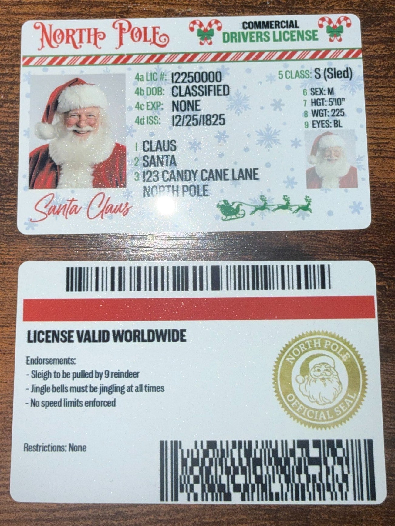 Santa's Drivers License