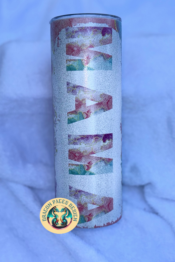 Watercolor Mama 20oz Glitter Tumbler