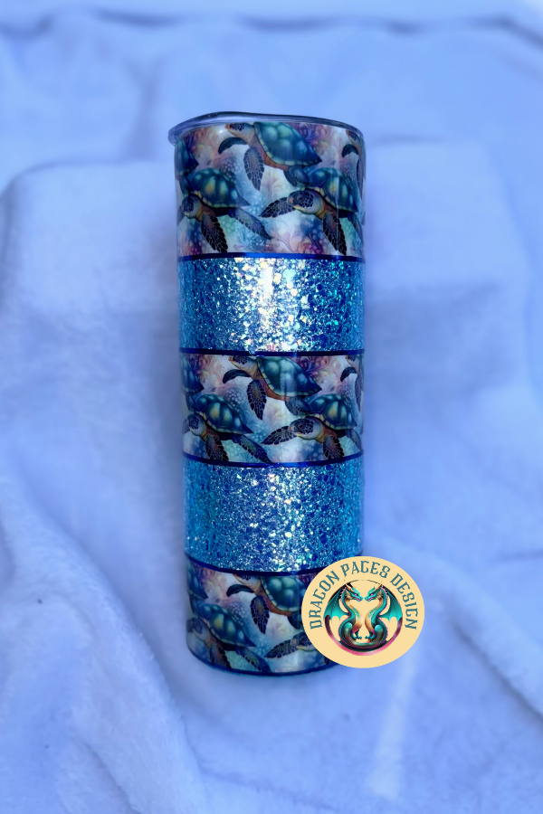 Sea Turtles Glitter 20oz Tumbler