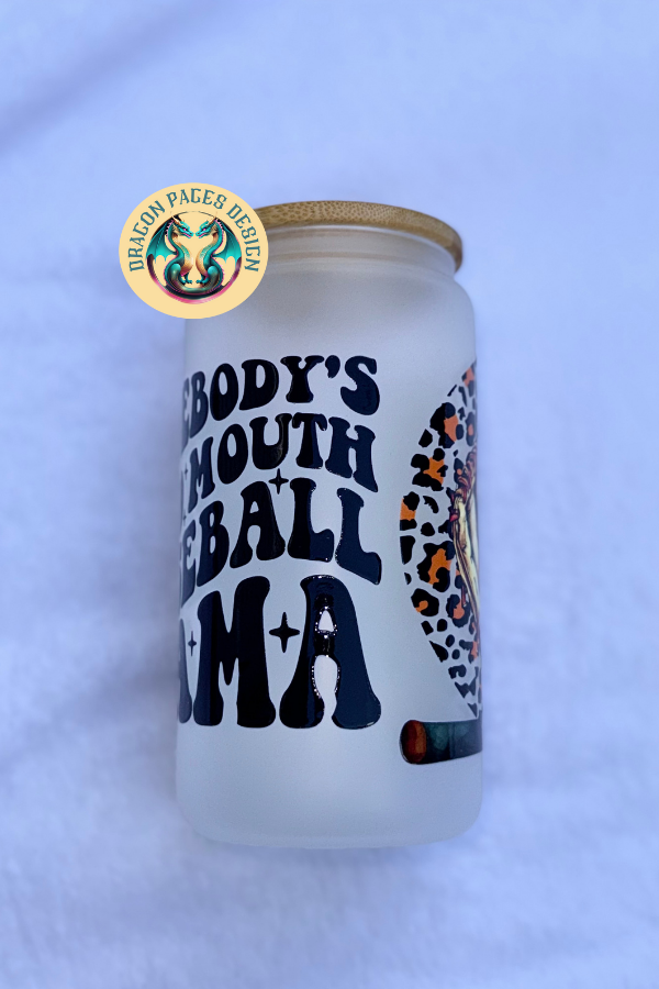 Baseball Mama 16oz Glass Tumbler