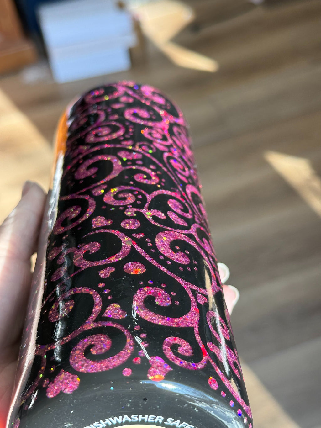 Pink and Gold Glitter Peekaboo 20oz Tumbler